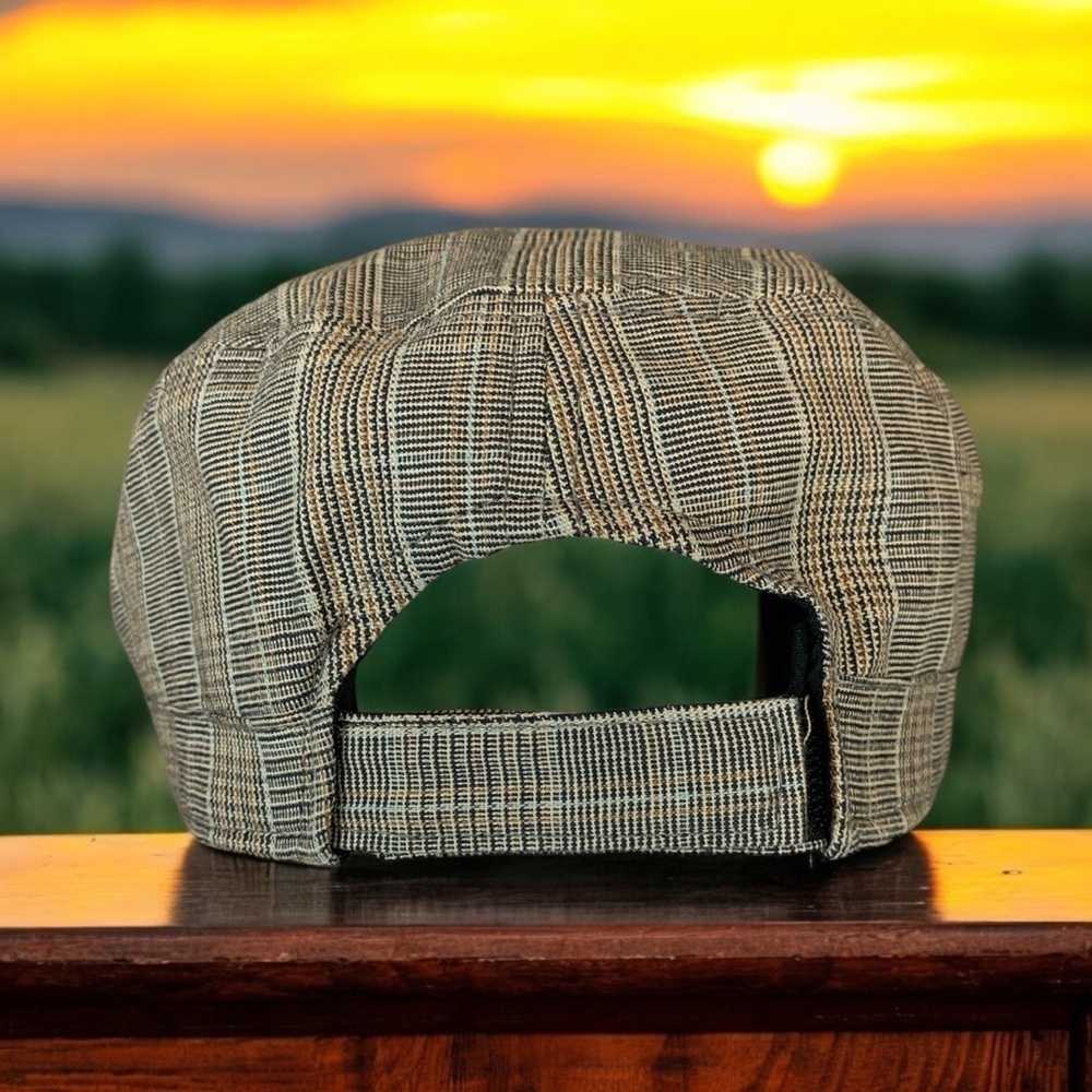 Santiago Hat Co 100% Cotton Beige Plaid Brim Hat Adjustable One Size Fits Most - Picture 3 of 6